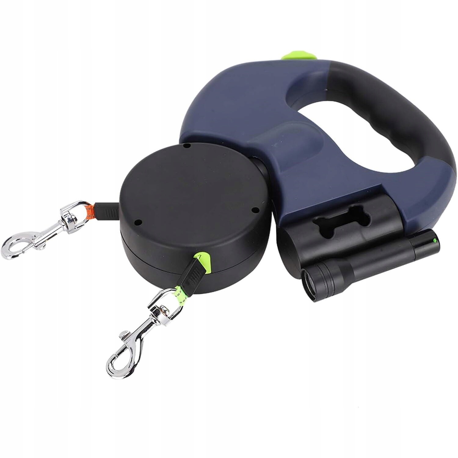 Vodítko pro dva psy s Led svítilnou, blokovatelné