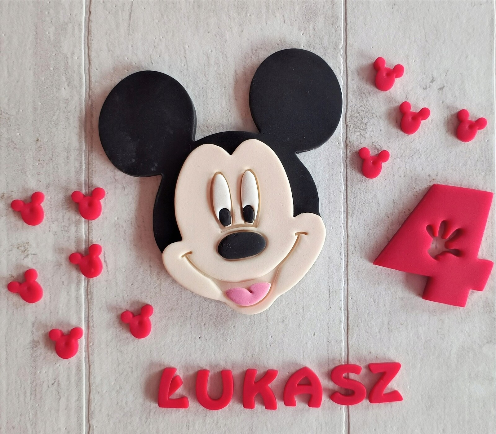 myšák Mickey z cukrové hmoty figurka nápis číslice Sada pro chlapce