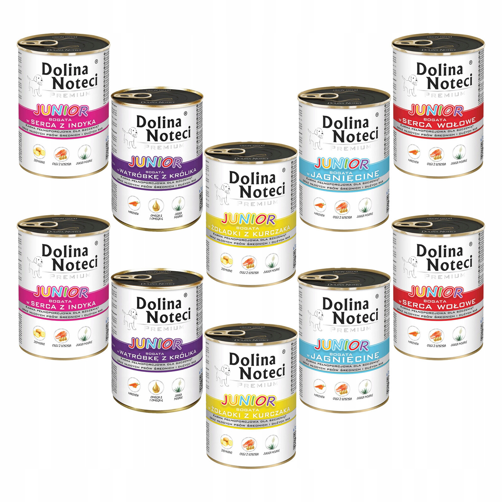 Dolina Noteci Junior Krmivo mokré pro štěňata mix chutí 10 x 400 g