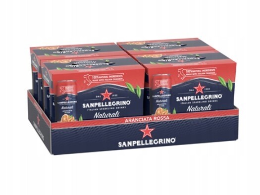 San Pellegrino Aranciata Rossa Sycený nápoj 24 x 330 ml plechovka [kauce]