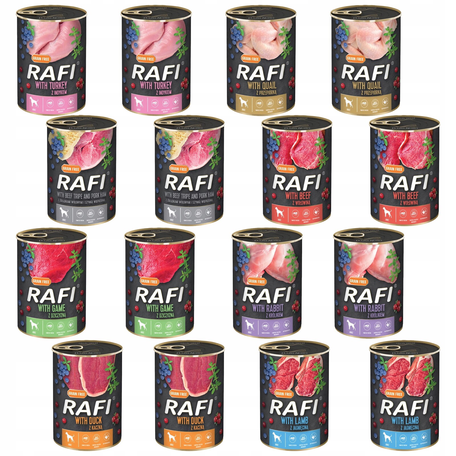 Dolina Noteci Rafi Krmivo mokré pro psa mix chutí 16 x 400 g