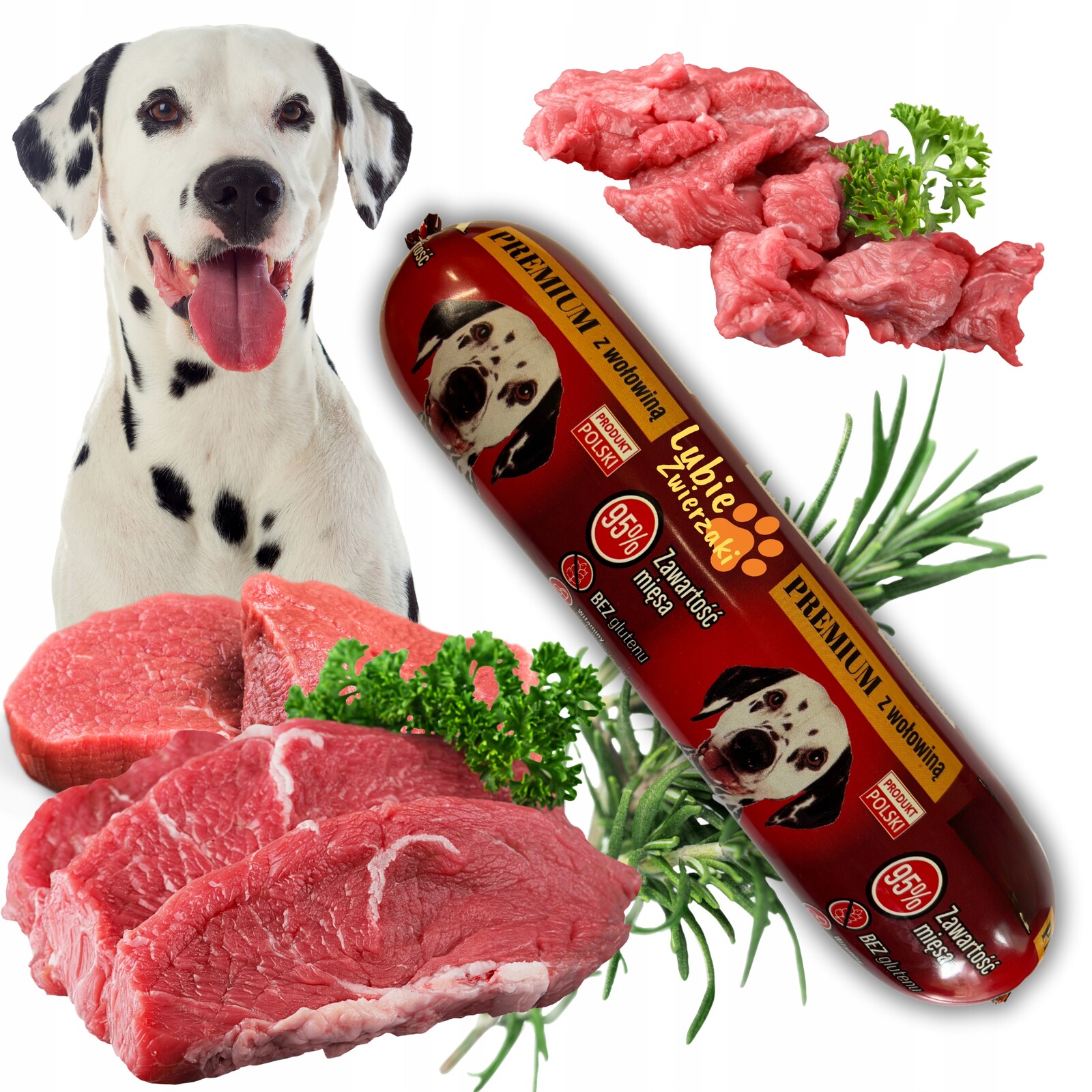 Krmivo pro psy LubieZwierzaki tyčinka s hovězím masem 95% masa 1 kg 10 kusů