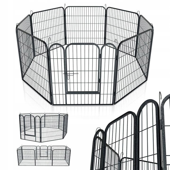 Ohrádka pro štěňata a malá zvířata, ocelová, 160x160x60 cm,