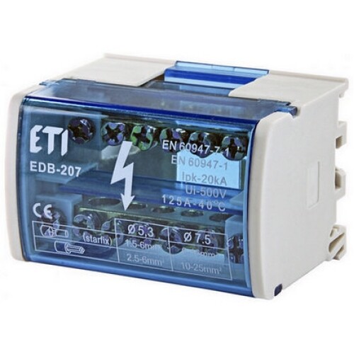 Distribuční svorkovnice 2-pólová ETI EDB-207 001102300