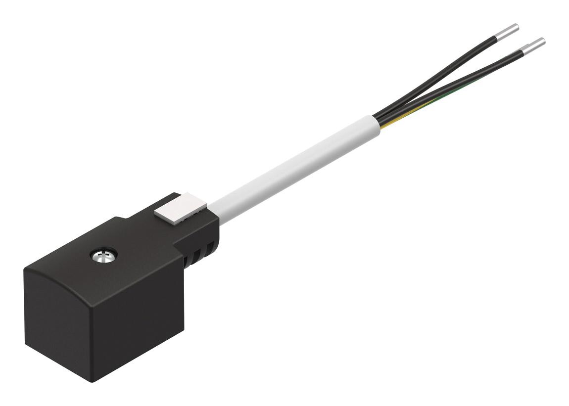 Festo Kmf-1-24Dc-2,5-Led Plug Socket W/cable, Cylinder, 24V, 2.5M