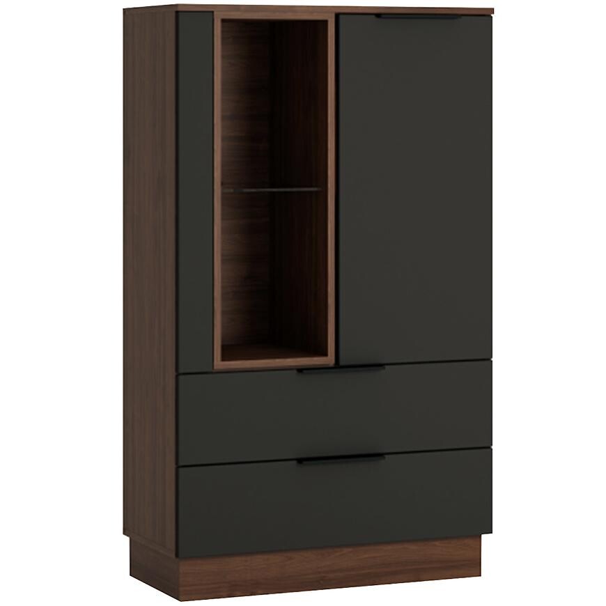 Komoda Alicante 76 cm, ořech selekt/kosmos šedá