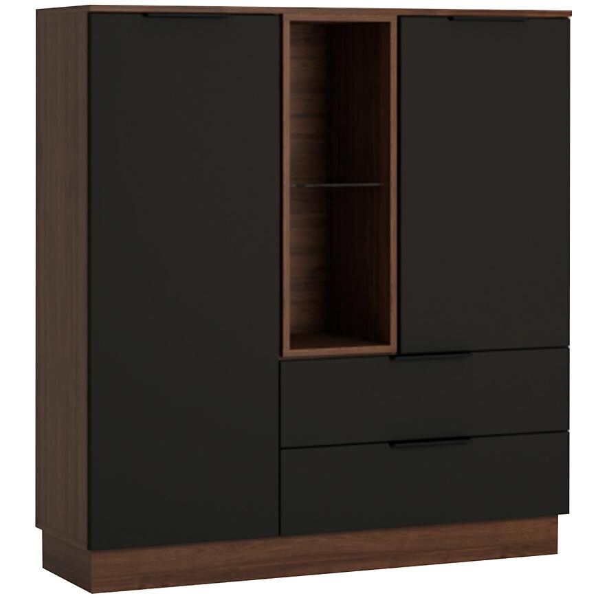 Komoda Alicante 120 cm, ořech selekt/kosmos šedá