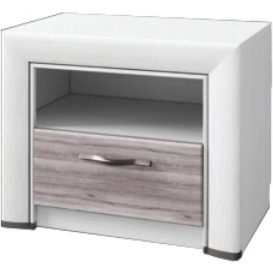 Noční Stolek Olivia 56cm Krém / Dub Ancona