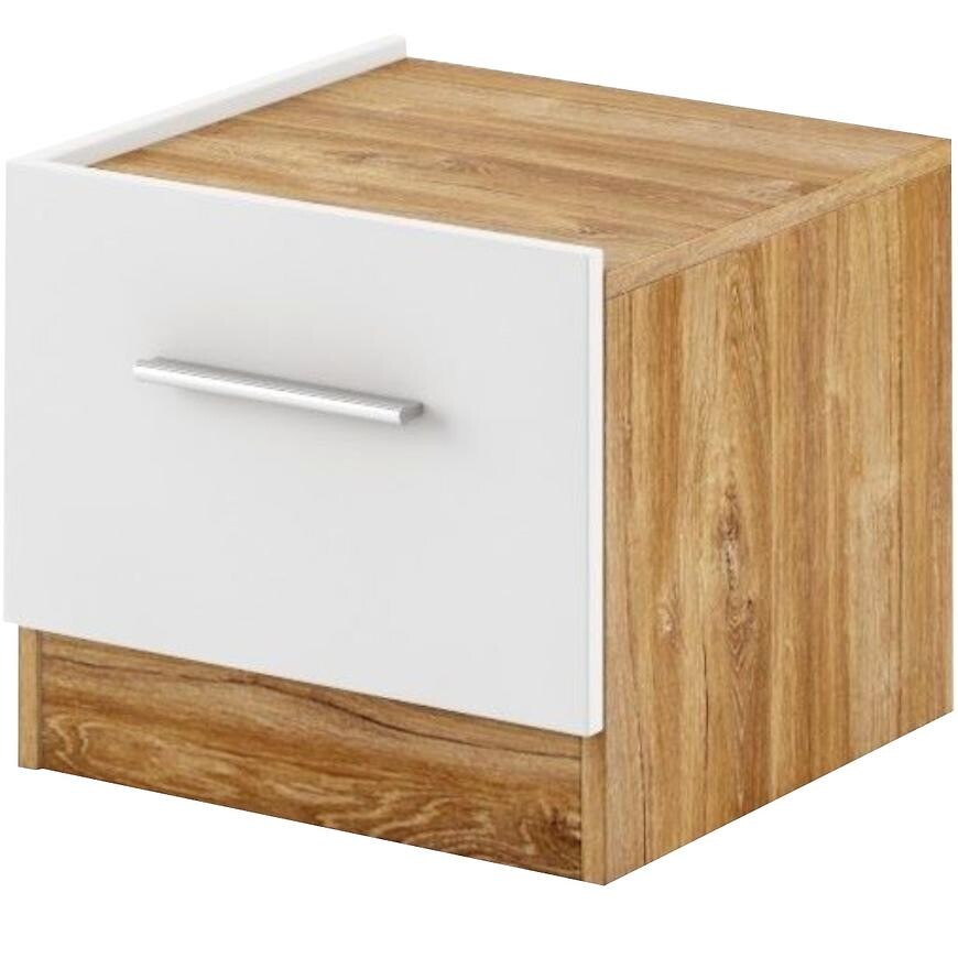 Noční Stolek Dentro 40cm Bílý/Dub Styrling L