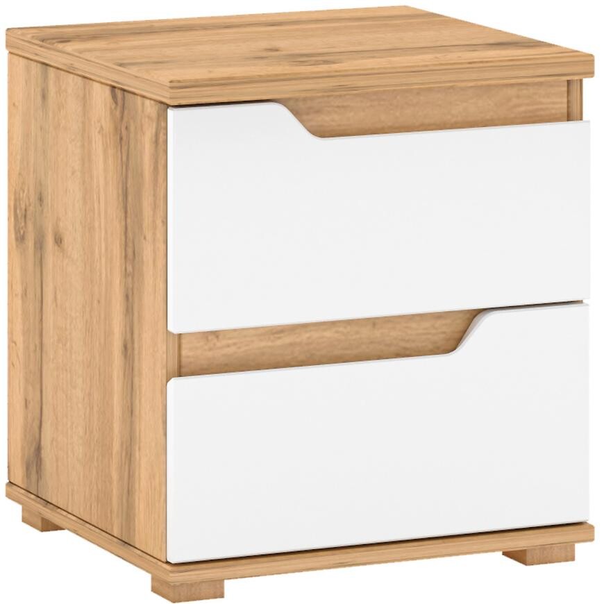 Noční Stolek Vincent Bílá/Dub Wotan