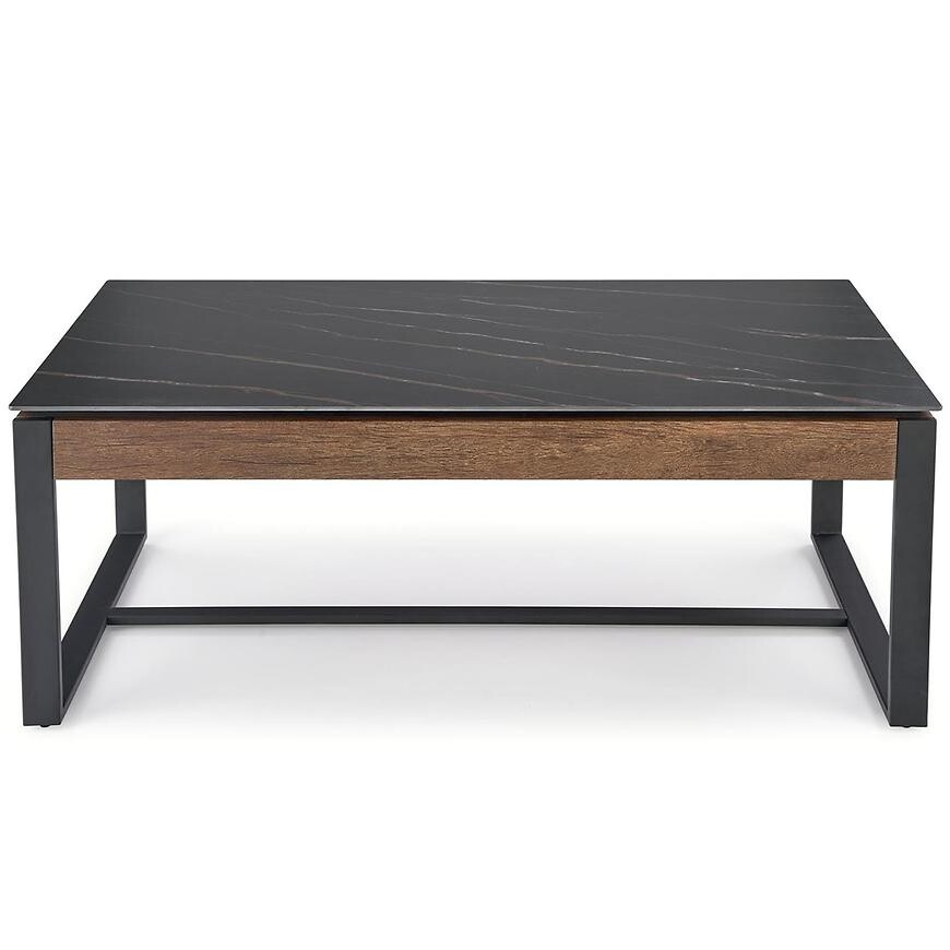 Konferenční stolek Ramona černá mramor/ořech 121