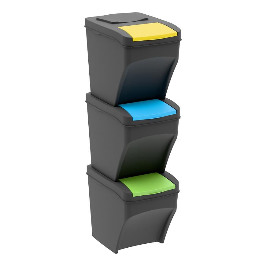 Odpadkový koš na reciklaci 3x25l – 39x29x99h