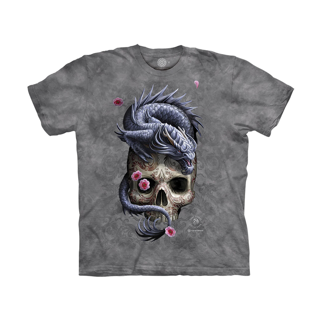 Tričko unisex The Mountain Anne Stokes Oriental Dragon (drak) - šedé, S