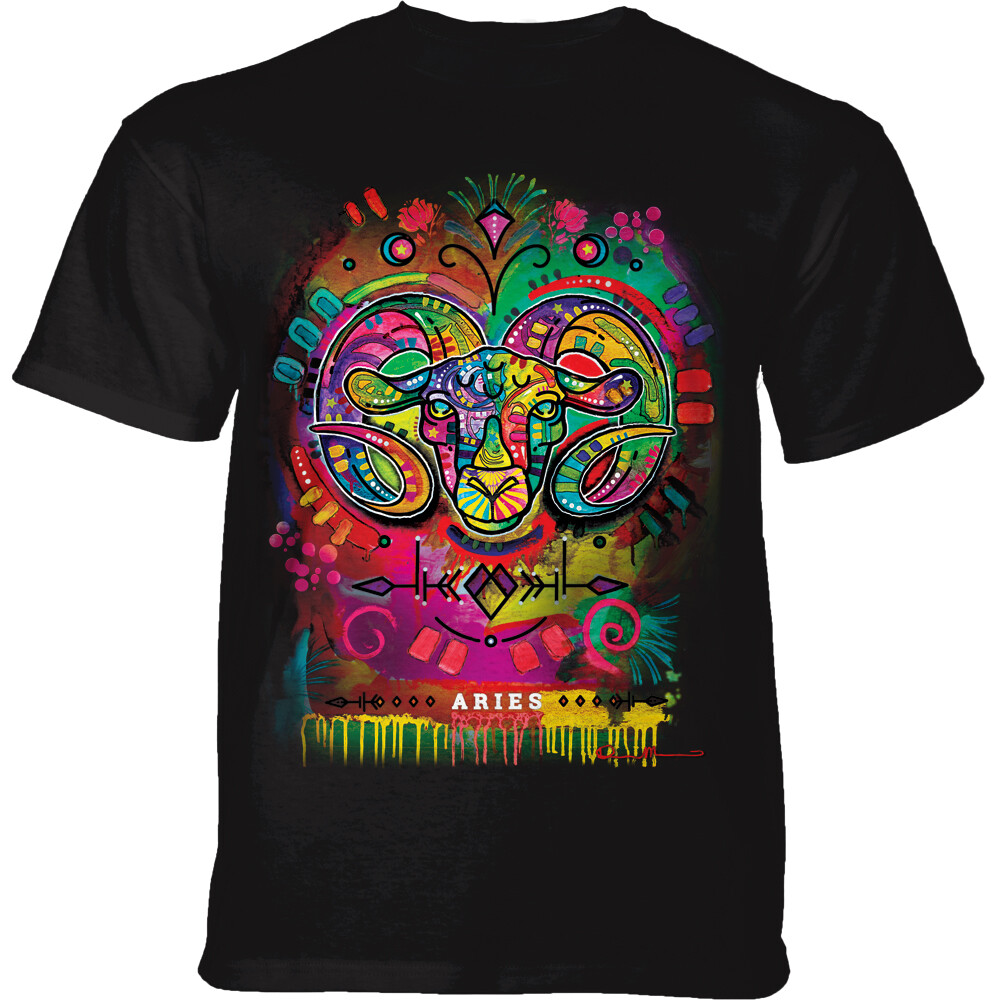 Tričko unisex The Mountain Russo Aries (beran) - černé, M