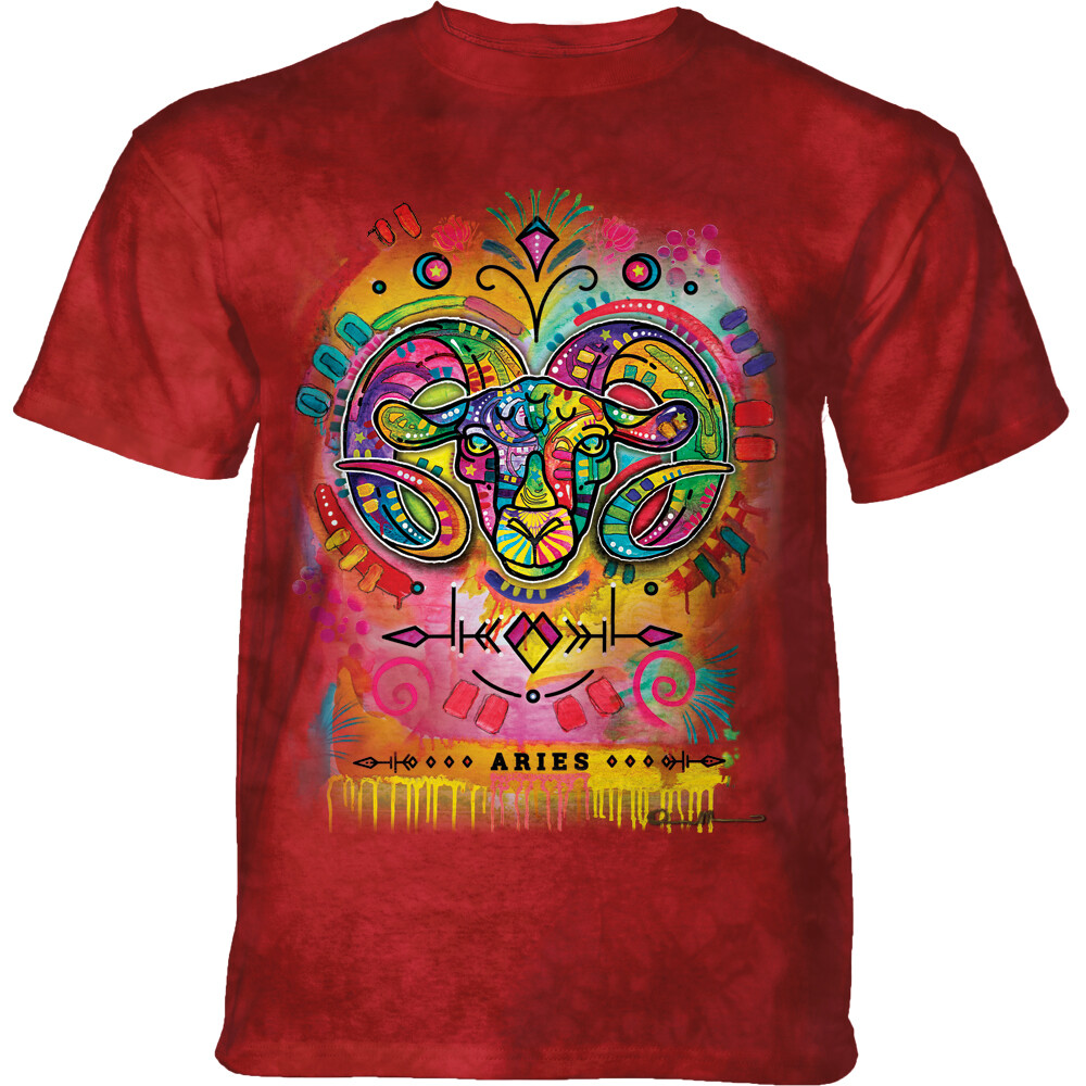 Tričko unisex The Mountain Russo Aries (beran) - červené, M