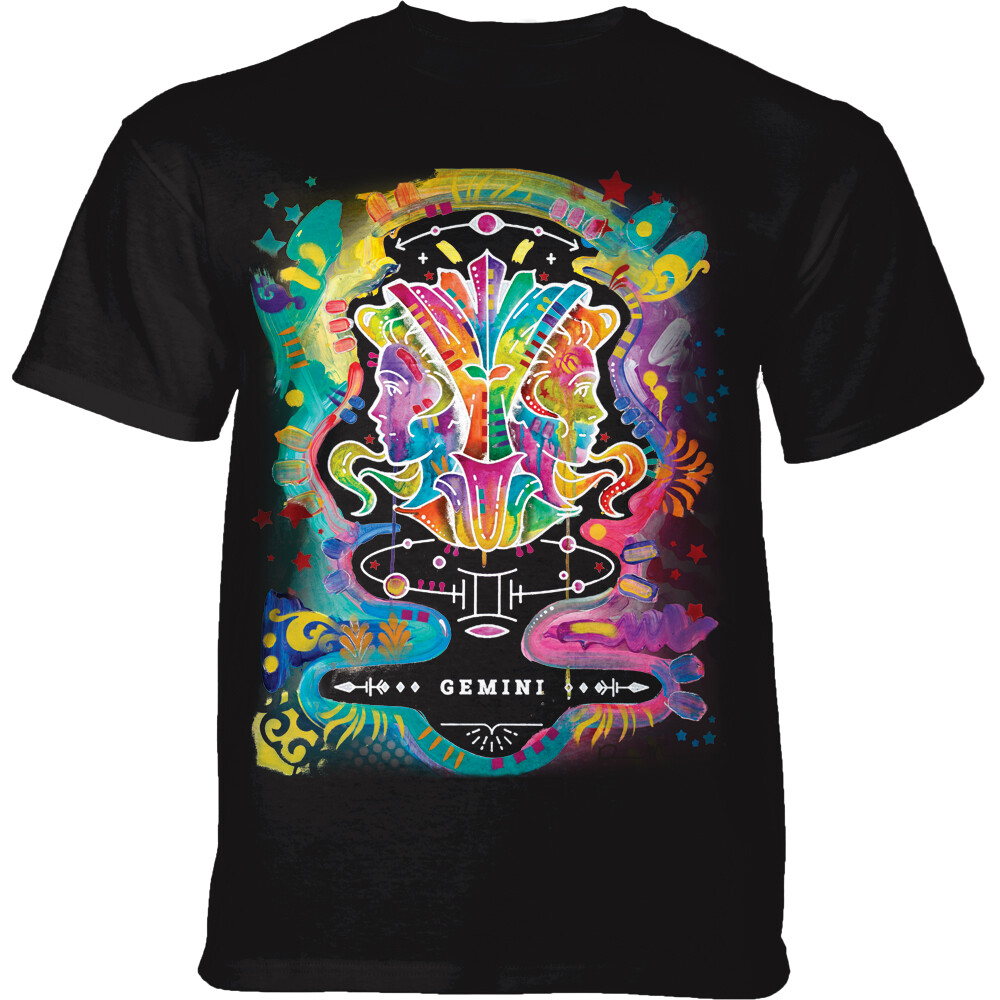 Tričko unisex The Mountain Russo Gemini (blíženci) - černé, M