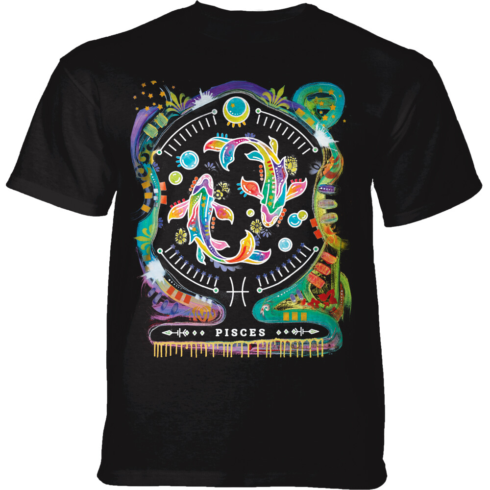 Tričko unisex The Mountain Russo Pisces (ryby) - černé, M