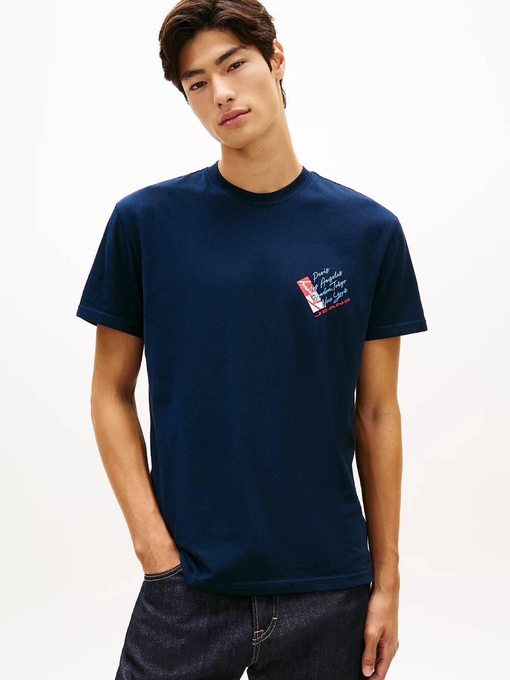 Tommy Jeans pánské modré tričko DM0DM22533C1G S