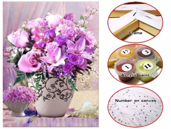 IMPAP Malování s čísly - plátno 30 x 40 cm - Váza - W2375