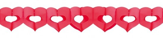 Anděl Papírová girlanda - velká červená srdíčka - 9054