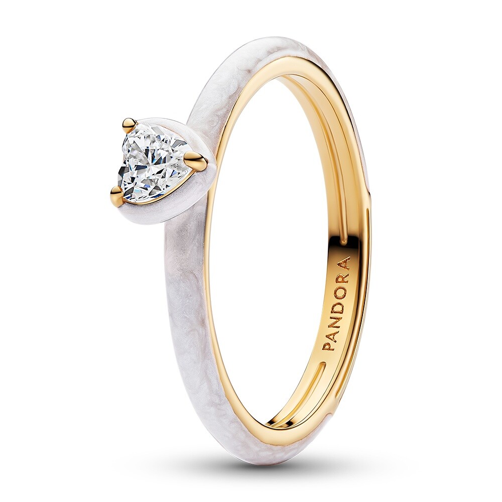 Pandora Překrásný bílý prsten s kubickým zirkonem ME Shine 163088C01 54 mm