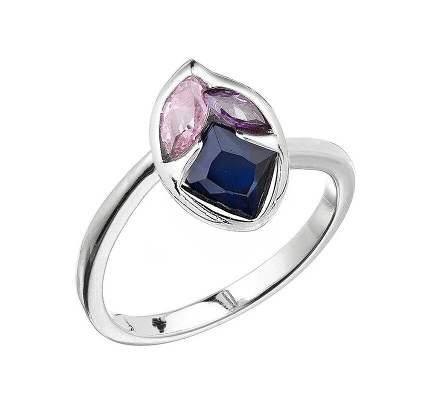 Evolution Group - Pavona Krásný stříbrný prsten s barevnými zirkony 15040.3 52 mm