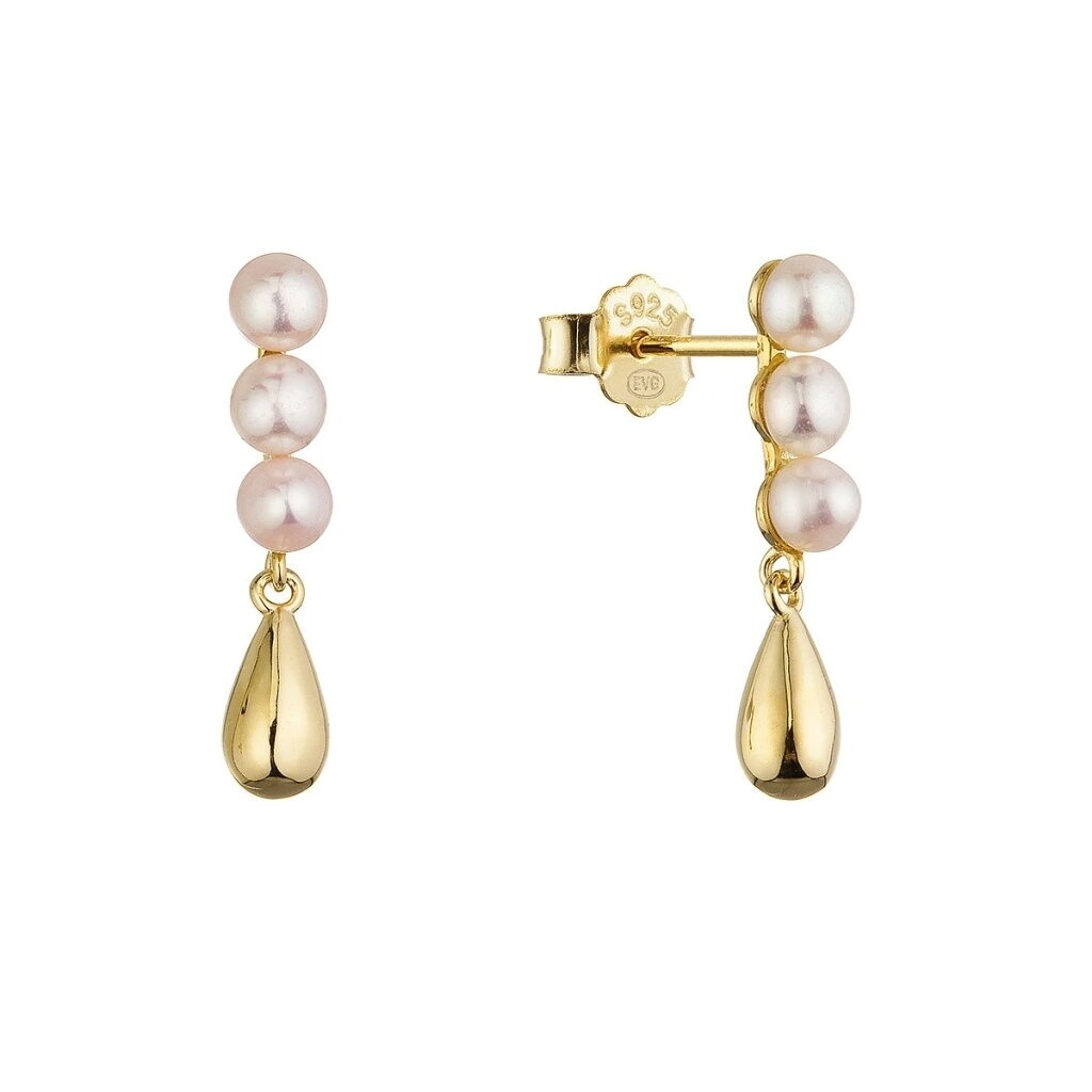 Evolution Group - Pavona Pozlacené visací náušnice s říčními perlami 21123.1