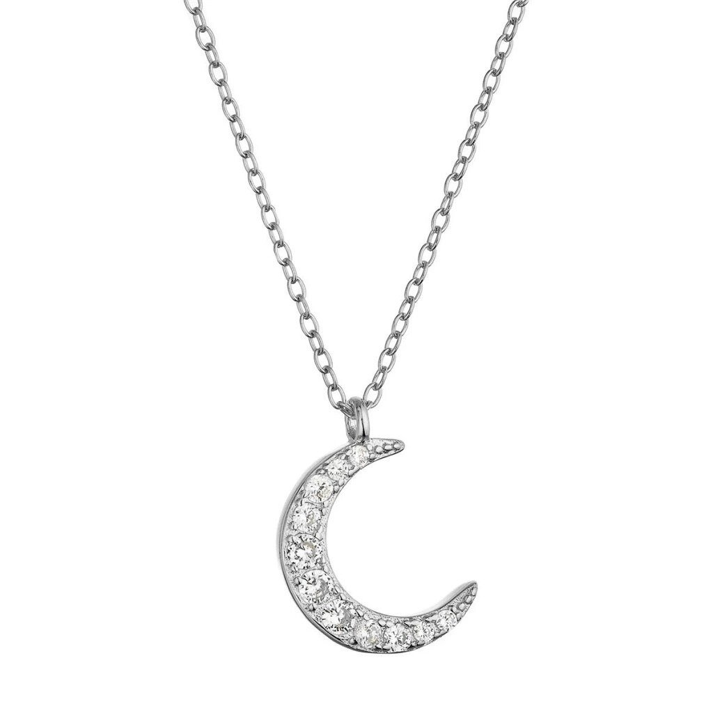 Evolution Group - Pavona Stříbrný náhrdelník se zirkony Půlměsíc 12176.1 (řetízek, přívěsek)