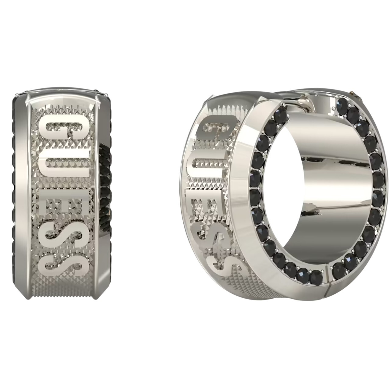 Guess Stylové ocelové kruhy s krystaly pro muže Lion King JUME05013JWSTT/U