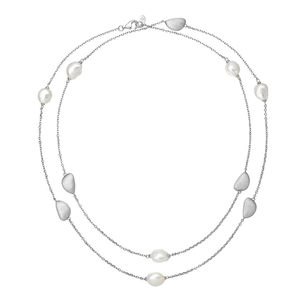 Evolution Group - Pavona Dlouhý stříbrný náhrdelník s pravými říčními perlami 22060.1