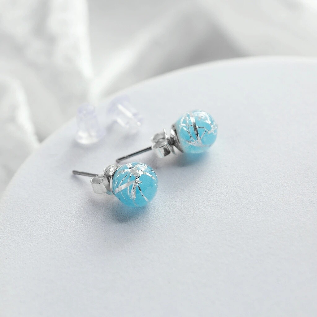 Lampglas Náušnice Ice Nude s ryzím stříbrem ENM12/AG/RHO-PU