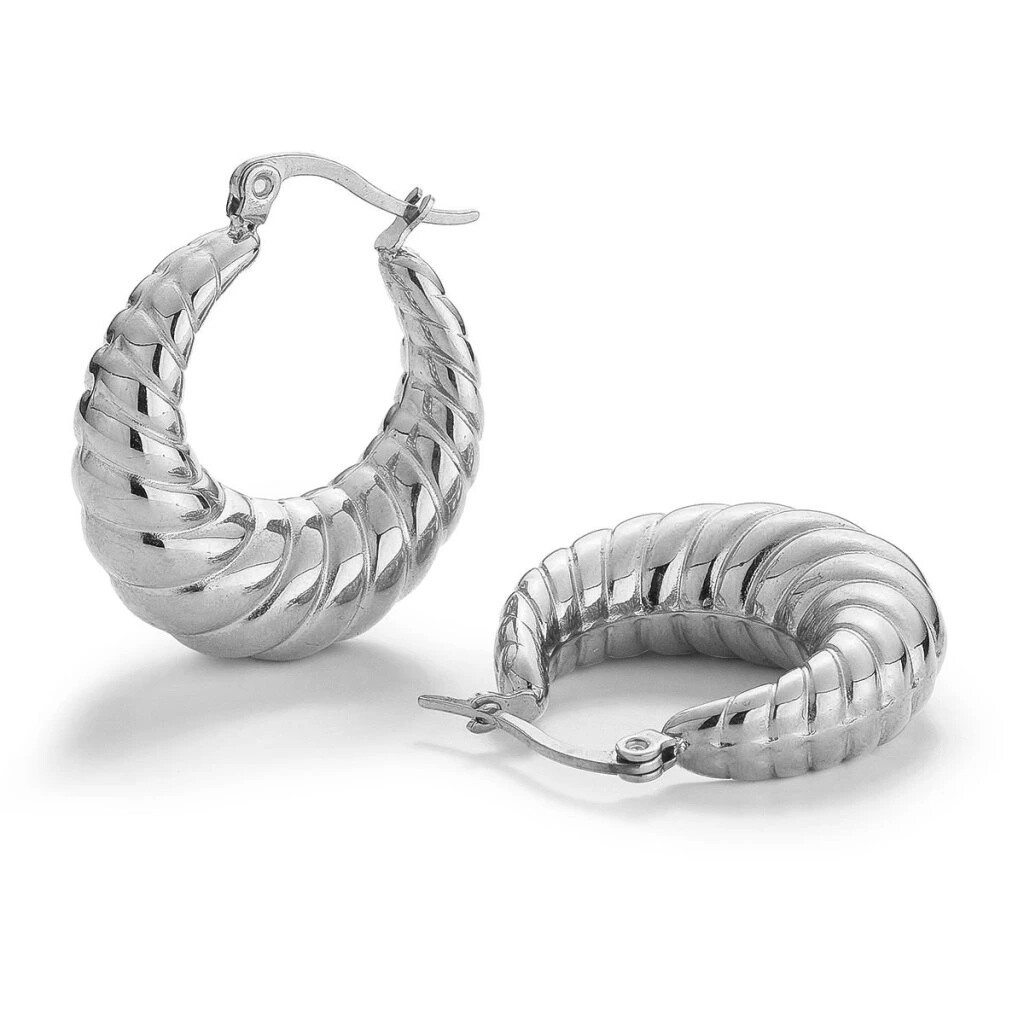 Evolution Group - Pavona Moderní kruhové náušnice z oceli ELARAE