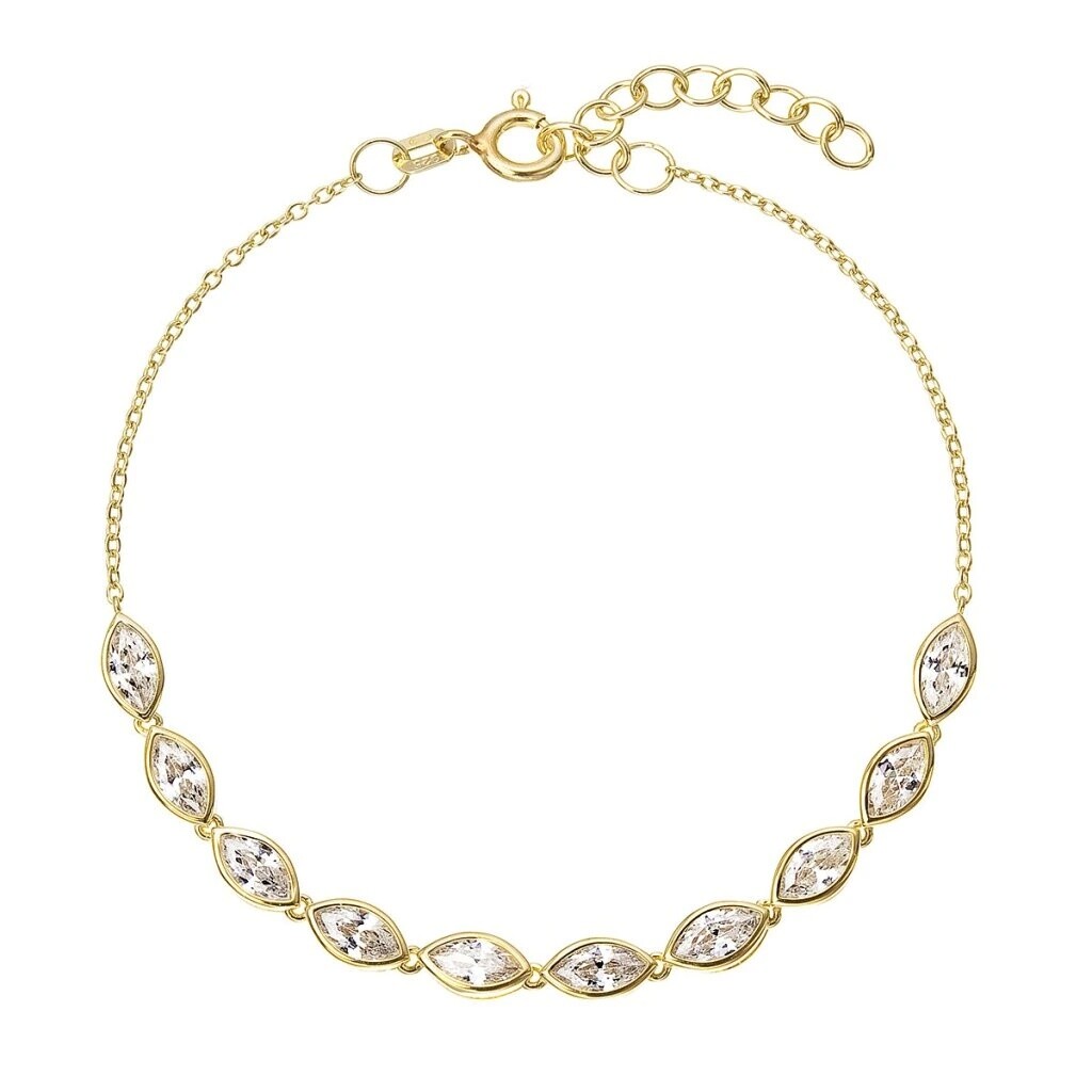 Evolution Group - Pavona Třpytivý pozlacený náramek se zirkony 13107.1