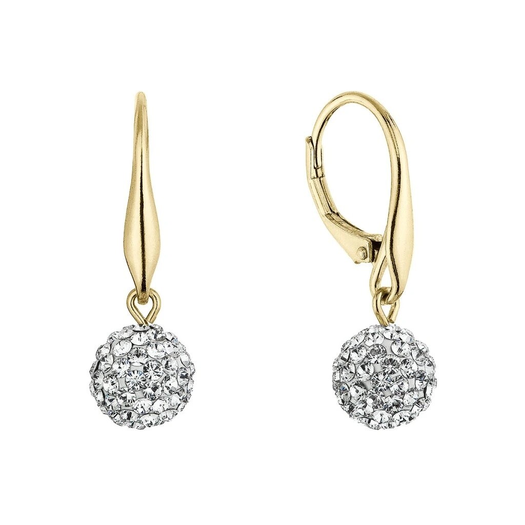 Evolution Group - Pavona Pozlacené náušnice Kuličky s krystaly Swarovski 31326.1