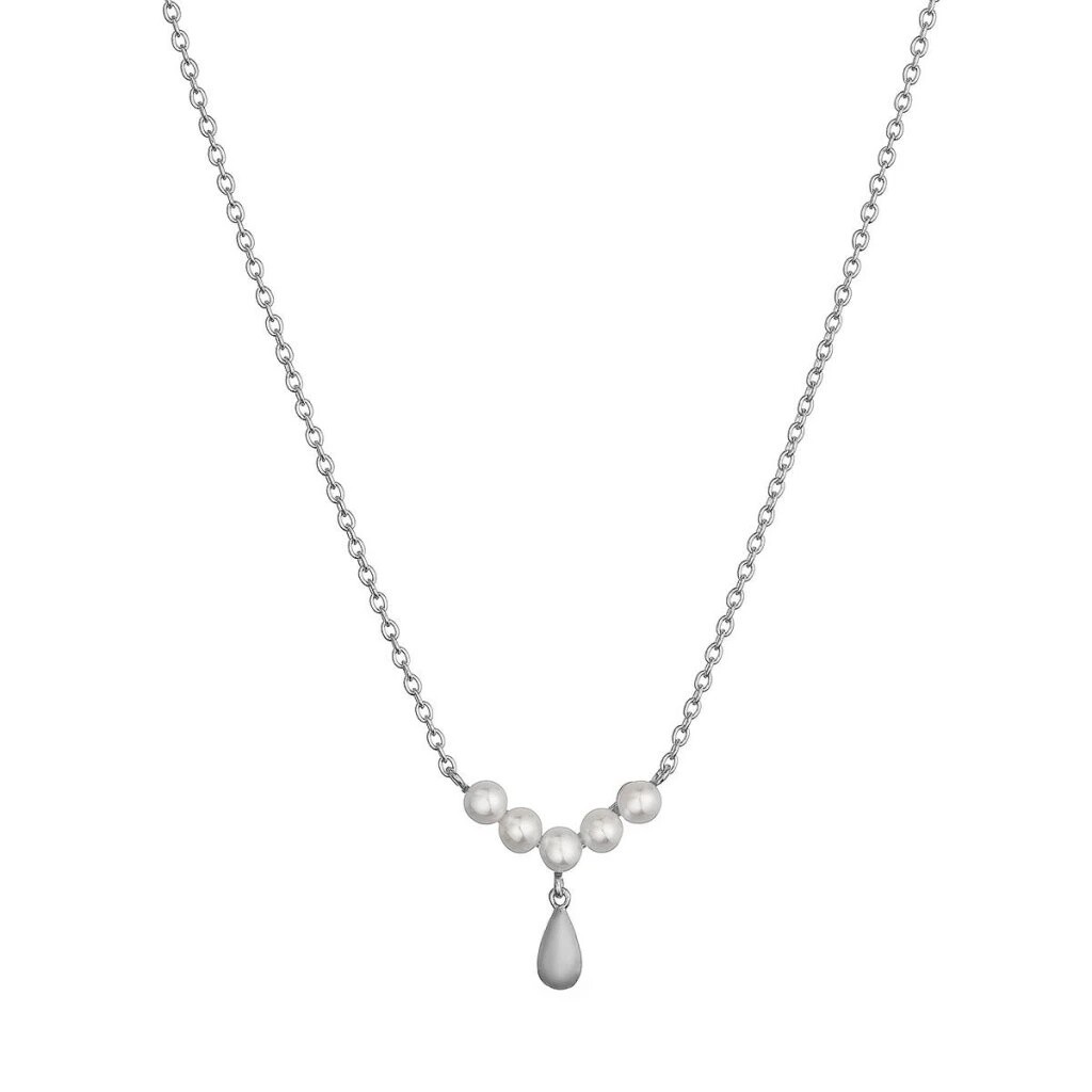 Evolution Group - Pavona Půvabný stříbrný náhrdelník s pravými perlami 22059.1