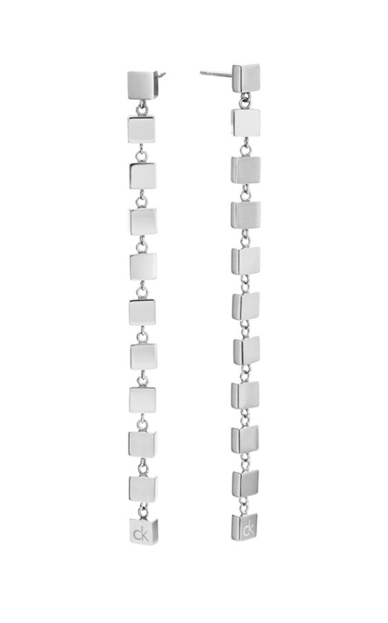 Calvin Klein Dlouhé ocelové náušnice Geometric 35000843