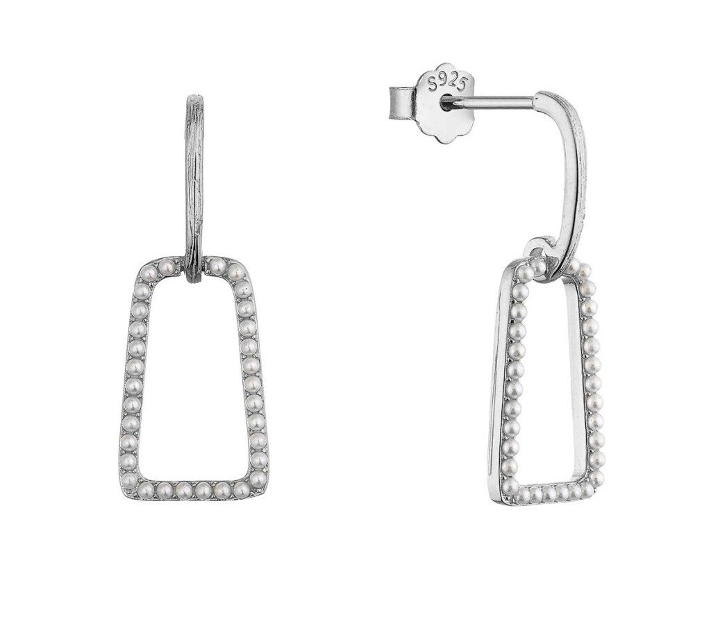 Evolution Group - Pavona Visací stříbrné náušnice se syntetickými perličkami 11811.1