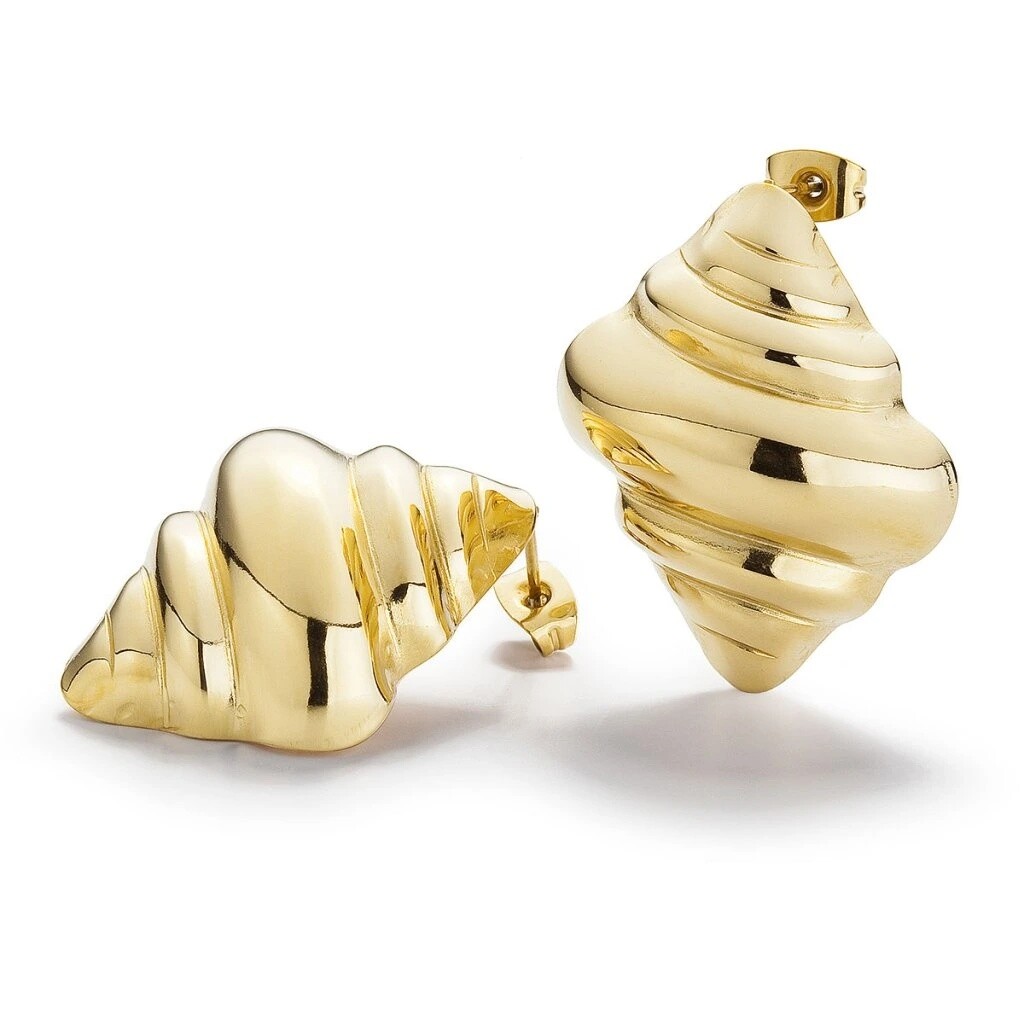 Evolution Group - Pavona Originální pozlacené náušnice z oceli CROISSANT