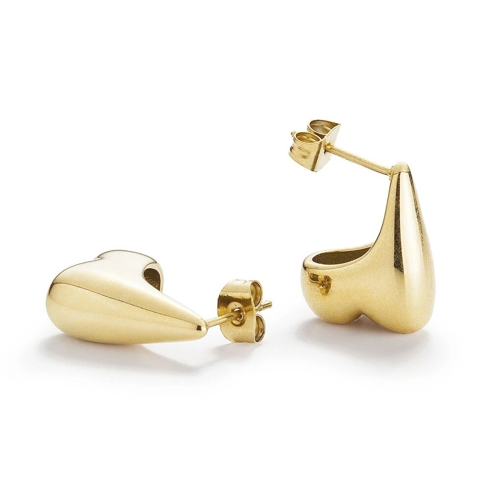 Evolution Group - Pavona Elegantní visací náušnice z pozlacené oceli HEART