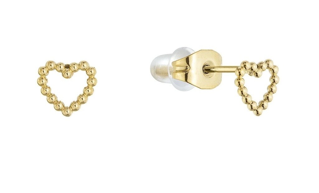 Evolution Group - Pavona Pozlacené srdíčkové náušnice z oceli 41014.1