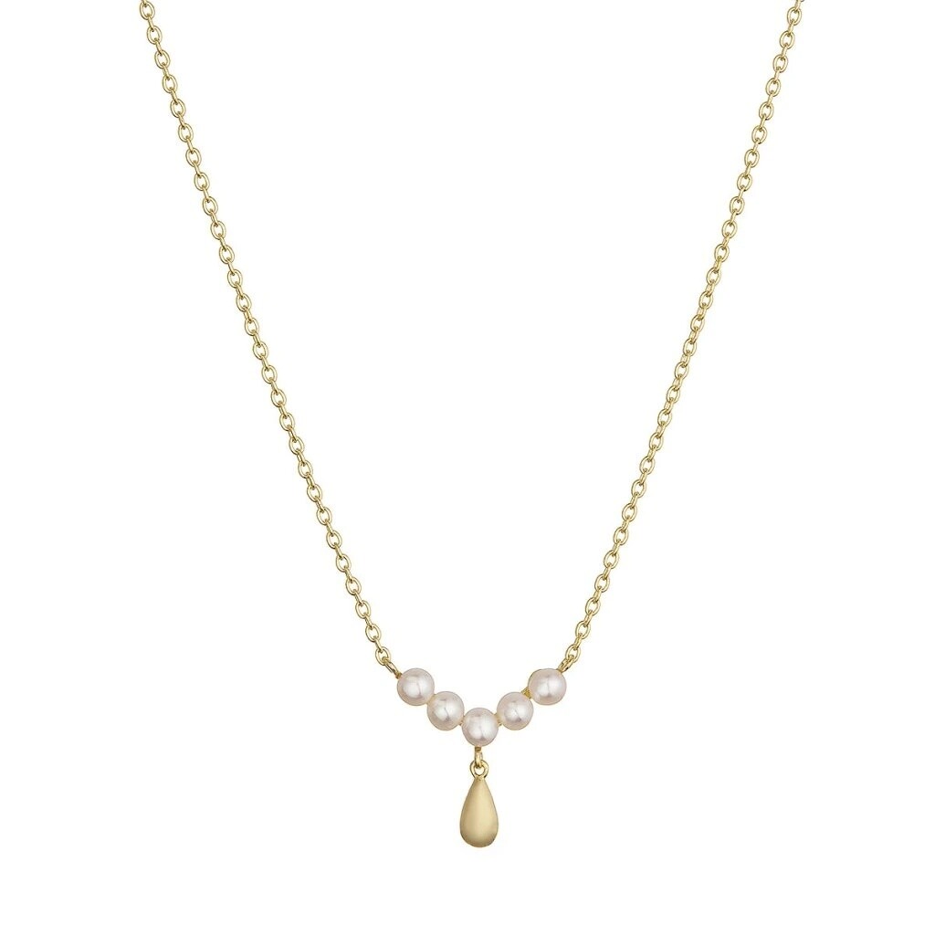 Evolution Group - Pavona Půvabný pozlacený náhrdelník s pravými perlami 22059.1