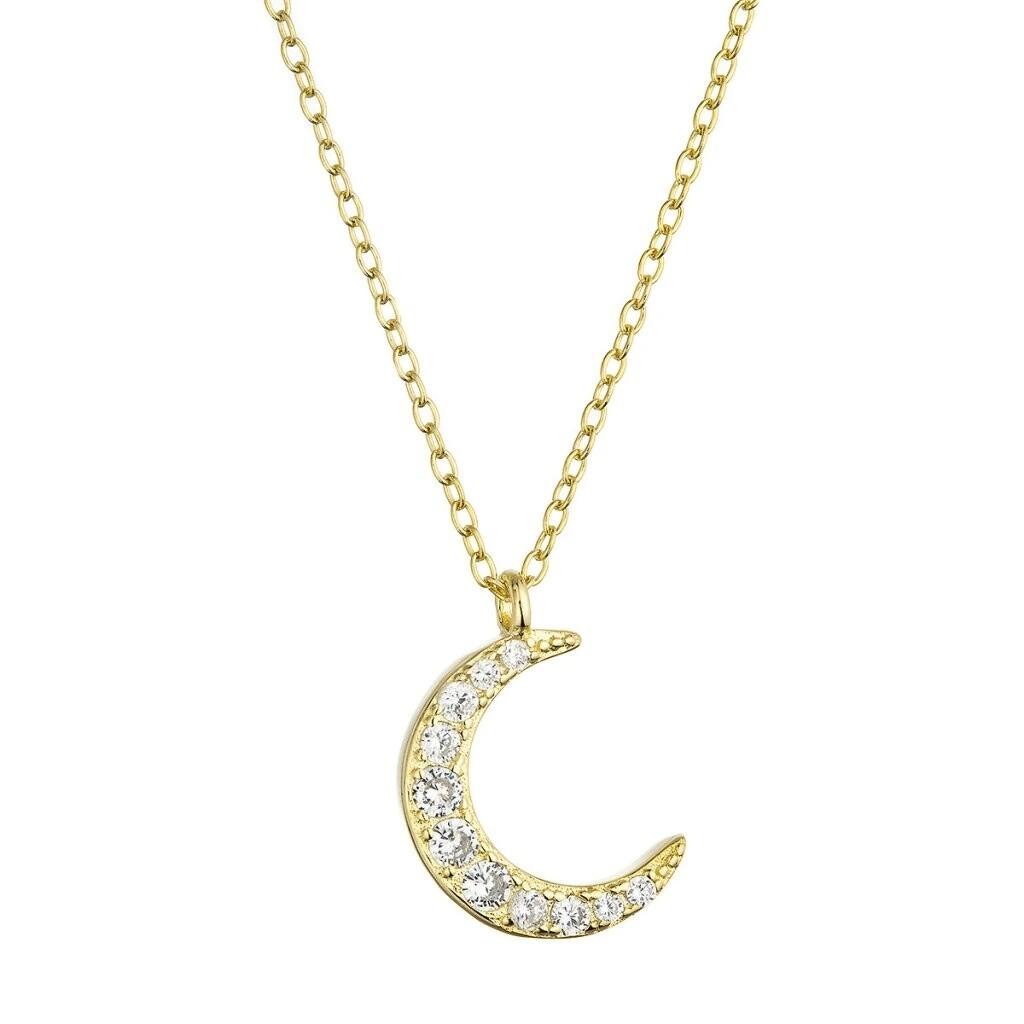 Evolution Group - Pavona Pozlacený náhrdelník se zirkony Půlměsíc 12176.1 (řetízek, přívěsek)