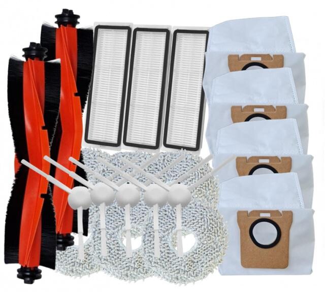 20ks HEPA filtry, kartáče, mopy a sáčky pro XIAOMI Robot Vacuum X10+, X20+, S20+ S10+, sada