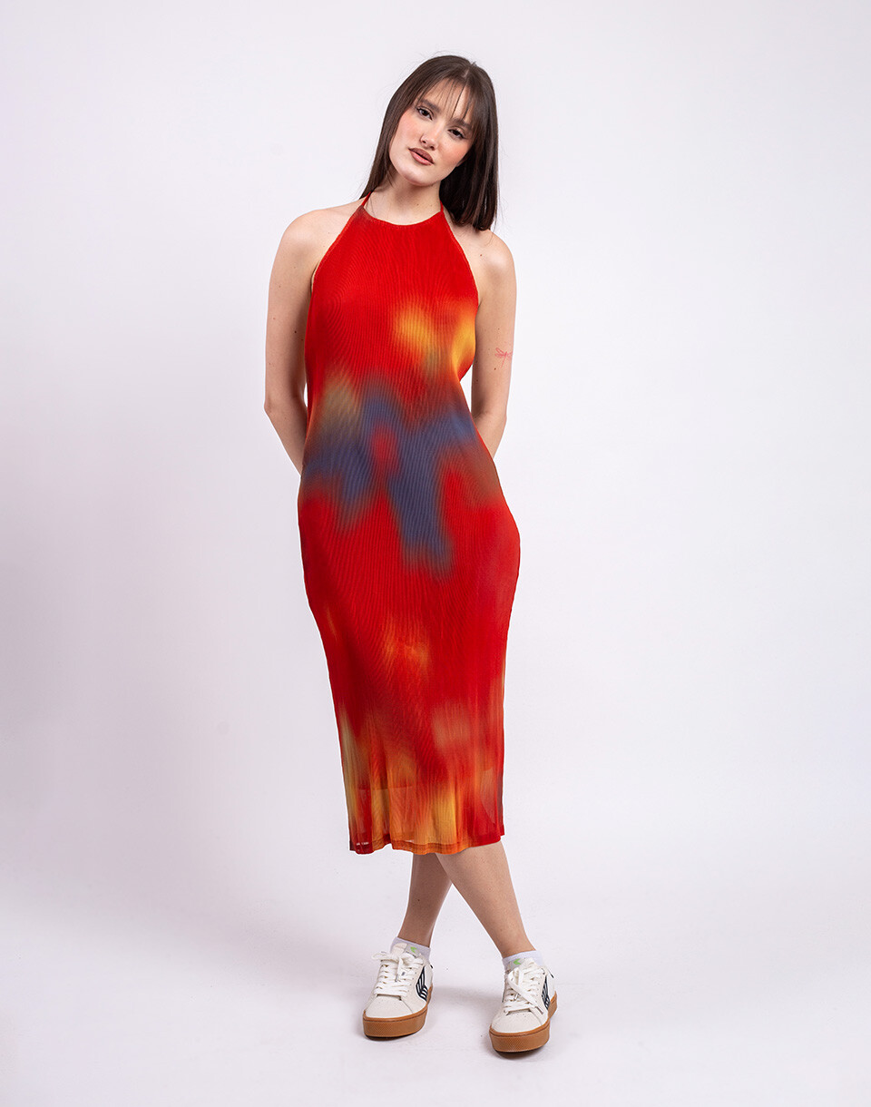 Thinking MU Flowers Pleated Miriam Dress MULTICOLOR XS