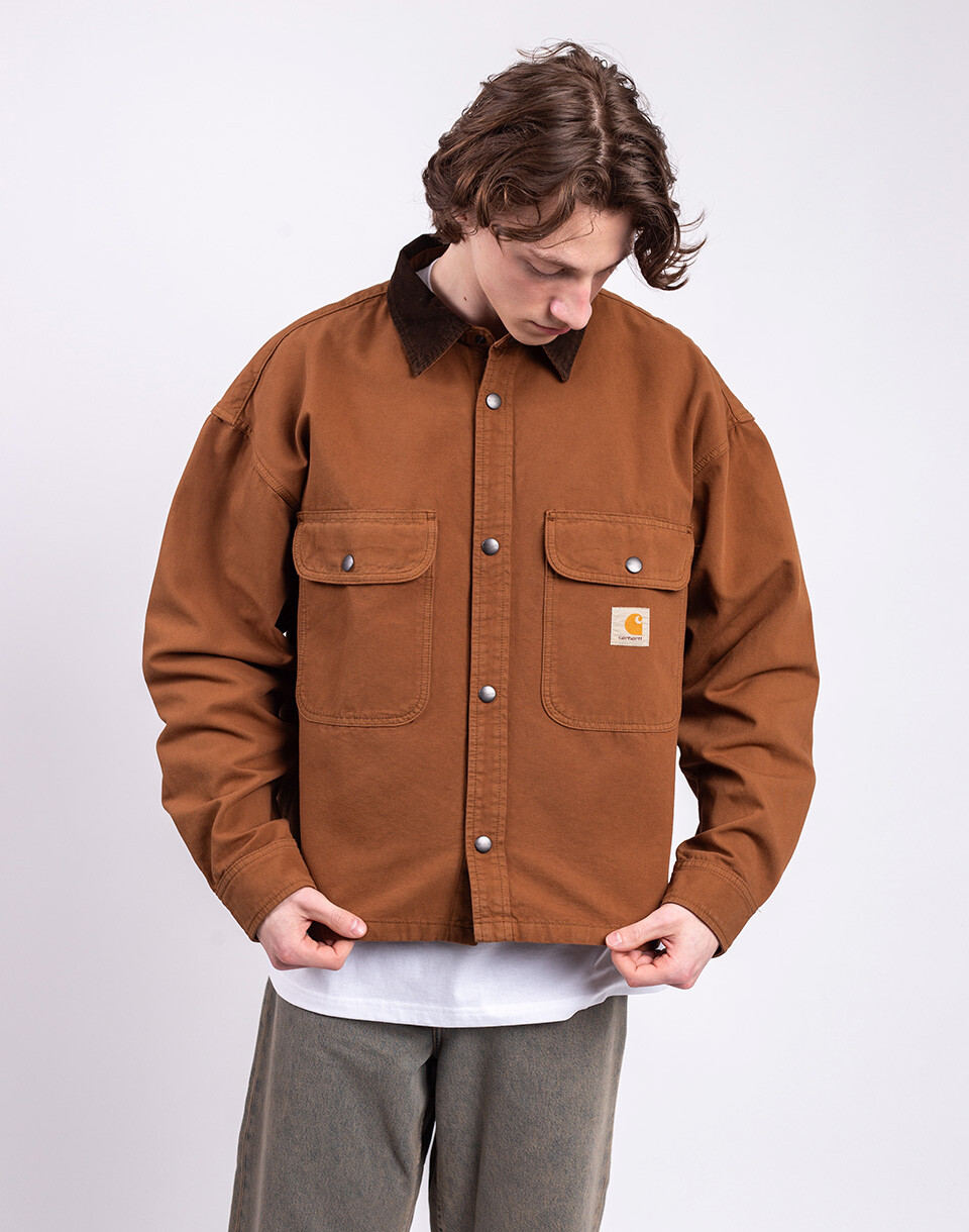 Carhartt WIP Prescott Shirt Jacket Hamilton Brown/Tobacco garment dyed M