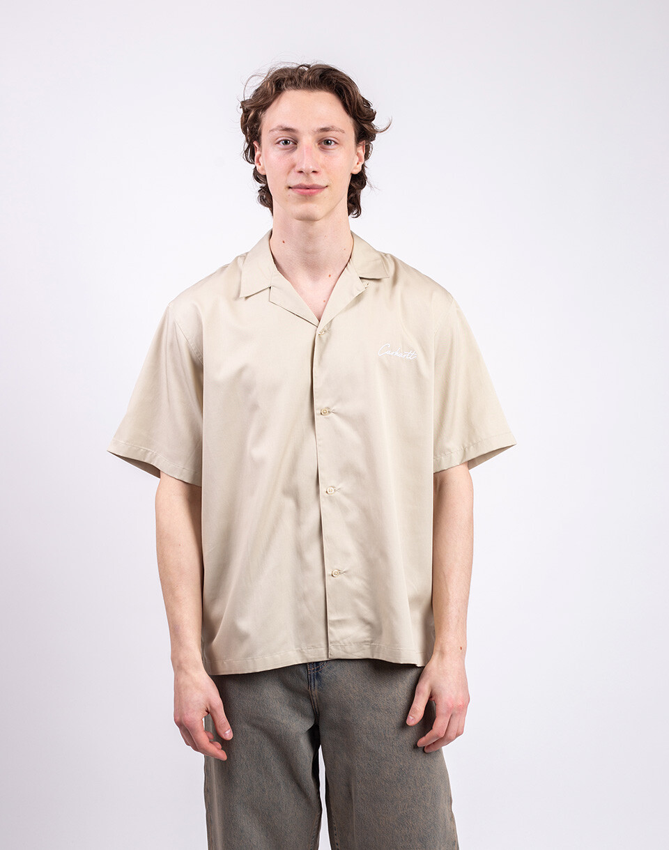 Carhartt WIP S/S Delray Shirt Stone/White M