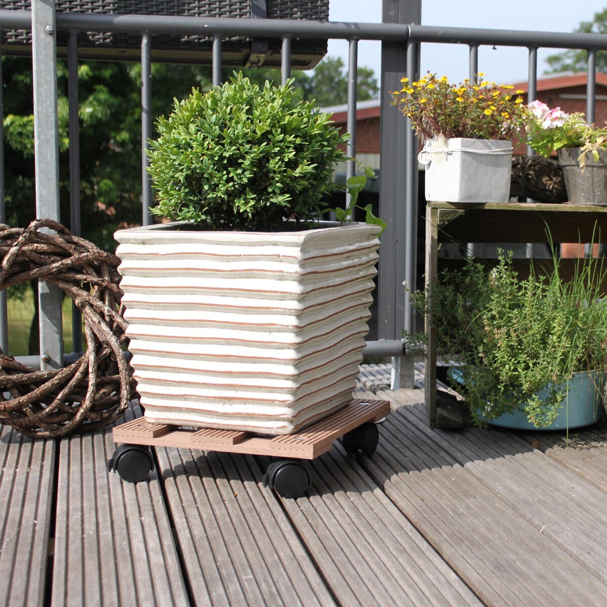 Videx Garden Pojízdný podstavec pod květináč, čtvercový