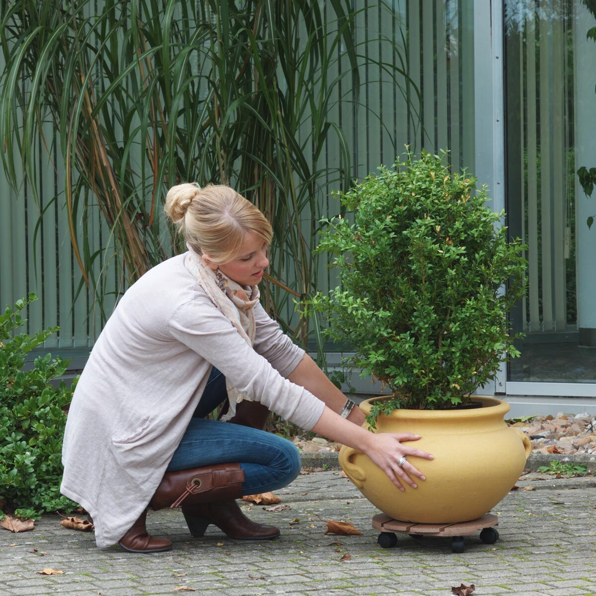 Videx Garden Pojízdný podstavec pod květináč, kulatý