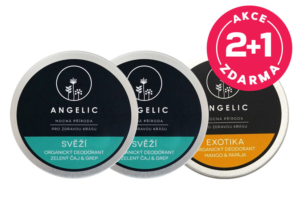 Angelic 2+1 ZDARMA Organický deodorant Svěží + Exotika