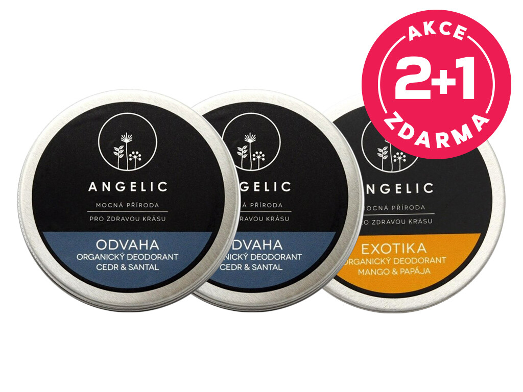 Angelic 2+1 ZDARMA Organický deodorant Odvaha + Exotika